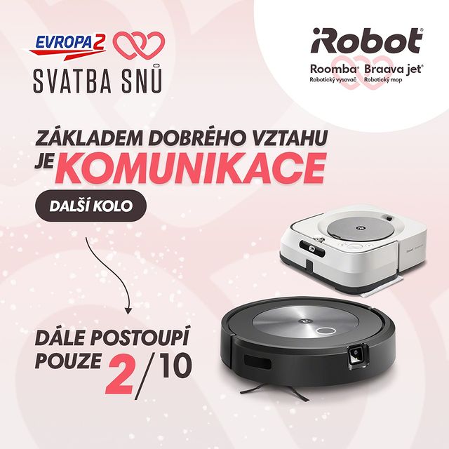V soutěži 💒 Svatba snů 👰🏼 s @e2cz jsme se dostali do dalšího kola. Teď se 10 párů utká o postup do finále 🏁 v disciplíně, kde prověříme jak jsou na tom s uklízením 🧹 a robotikou 🤖. 
🟢Pomožte nám a napište do komentářů nápady, jak by iRobot mohl soutěžící prověřit a vybrat 2 páry do finále! 🟢 #irobotfamily #irobotlove #evropa2
.
.
.
.
.
#irobotcz #irobotjekvalita #irobotroomba #roombaby #robotickyvysavac #robotickymop #uklid #chytradomacnost #domacispotrebice #tipynadarky #vysavac #vysavani #elektro #dodomacnosti #rodina #volnycas #tech #smarthome #Roomba