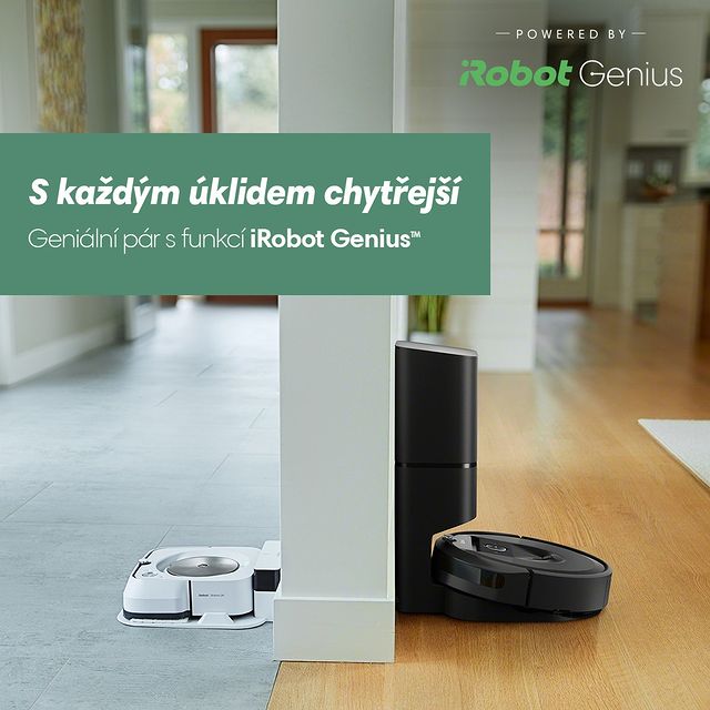 Co dělá z obyčejného páru geniální pár? 👫 Dokonalá souhra! 👩‍❤️‍💋‍👨
💚 A to je přesně to, co přináší do domácností set robotů Roomba a Braava s funkcí Imprint Link a iRobot Genius. 
.
.
.
.
.
#irobotgenius #irobotlove